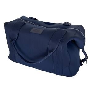 Dagne Dover Landon Carryall Weekend Bag Duffel Neoprene Navy Storm Tote Travel